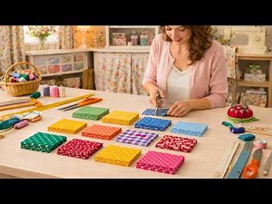 Just Fabric Squares Into The Most Colorful Quilt, So Fun - 9 Patch Block Quilt Step ( Any Size )