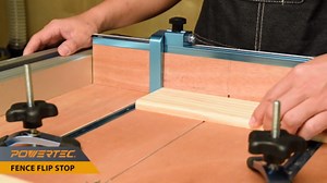 ‎POWERTEC 3 in. Fence Flip Stop with 5/16 in. T-Bolt for Table Saw, Miter Saw, and Drill Press 71367