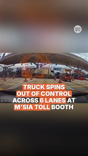 14K views · 98 reactions | A garbage truck skidded and crashed into a concrete barrier at the Puchong South toll plaza along the Damansara-Puchong Expressway (LDP) on Friday (Oct 10). Malaysian police said a 42-year-old Bangladeshi man sustained head and facial injuries, while the driver is suspected to have fled. #MalaysiaNews #Malaysia #Road #Accident #Truck #Toll | AsiaOne | Facebook