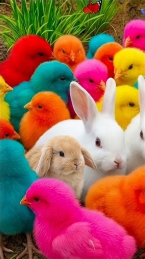 Funny chickens, colorful chickens, rainbow chickens, cute rabbits, funny ducks, koi fish, Funny A...