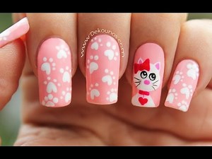 Decoración de uñas gata - Kitten nal art