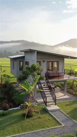 Modern elevated cabins in a tropical landscape. #relaxing #countryside #nature #home #scenery