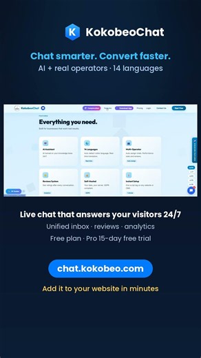 KokobeoChat — AI live chat that replies in 14 languages 24/7 #Shorts