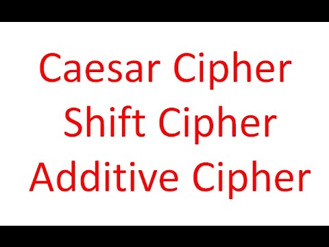Caesar Cipher || Shift Cipher || Additive Cipher