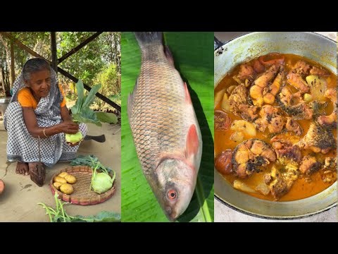 Rohu Fish Curry with Olkopi | Traditional Bengali Village Recipe