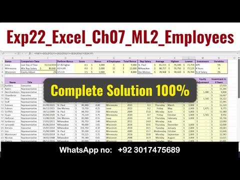 Exp22_Excel_Ch07_ML2_Employees |Excel Chapter 7 Mid-Level2 - Employee #excelch07 #ML2_Employees