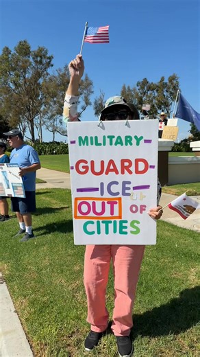 Irvine CA protest, September 28th, 2025. Hosted by 50501 Orange County & OC Indivisible Coalition | Laguna Beach Democratic Club