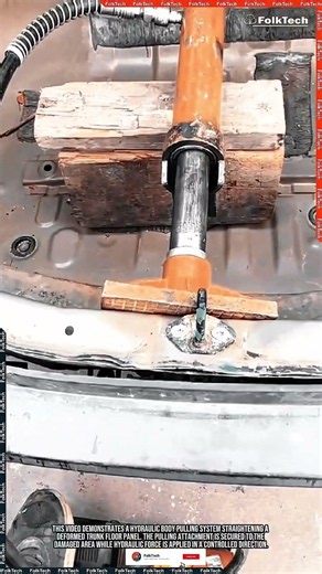 Hydraulic Pulling Tool: Trunk Floor Dent Straightening Process #tool #tools #innovation