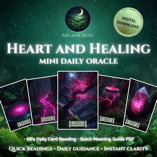 Heart and Healing Oracle Mini | Daily Card Reading MP4 | Screenshot Oracle | Digital Download | Pink - Etsy UK