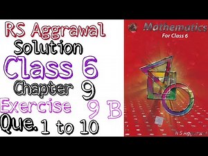 Rs aggrawal solution class 6 Chapter 9 exercises 9B questions 1,2,3,4,5,6,9,10 | MD Sir