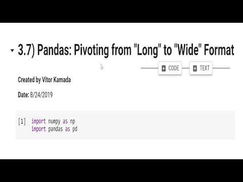 3.7) Pandas: Pivoting from "Long" to "Wide" Format
