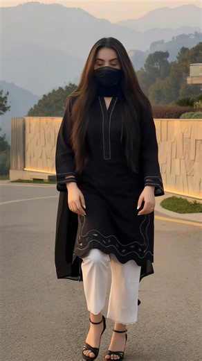 Black Kameez 🤍 White Shalwar | Elegant Pakistani Fashion Style ✨ #Shorts #viralvideo #factions