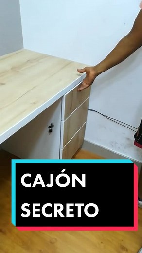 Escritorio push open con cajón secreto 😎 #melamina #escritorio #minimalista #cajonsecreto #mueblesamedida