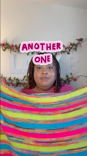 HUGE KNITTED BLANKET NEON COLORS !!! ALL BIG TWIST YARN ! Easy knitting