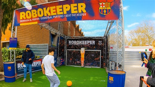 A football challenge inside FC Barcelona’s Camp Nou area