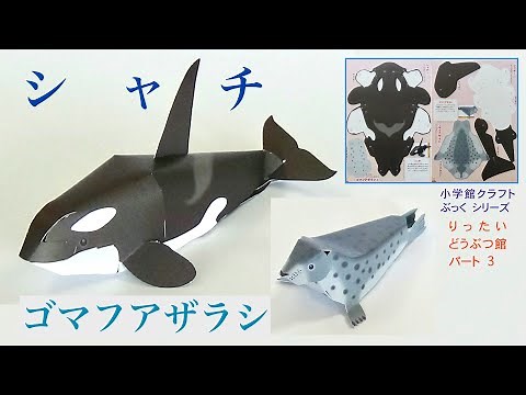 シャチ ゴマフアザラシ (ペーパークラフト・紙工作)