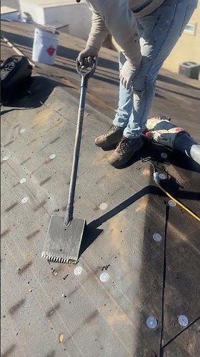 This is how roofers remove old nails before a new roof gets installed! 🏡 #roofing #construction