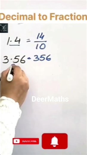 Convert Decimals Into Fractions Deermaths #decimals #fractions #trending #maths