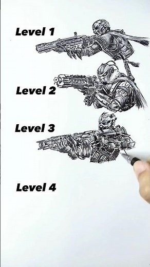 Drawing Templar | CODM in different levels 😳 #shorts #callofdutymobile #codm #codmobile #drawing