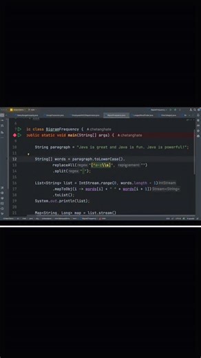 Find Frequently Of Bigram In Paragraph. ✅ . Follow @codesnippet.java ✅ . #java #programming #programmer #code #coding #springboot #coders | CodeSnippet