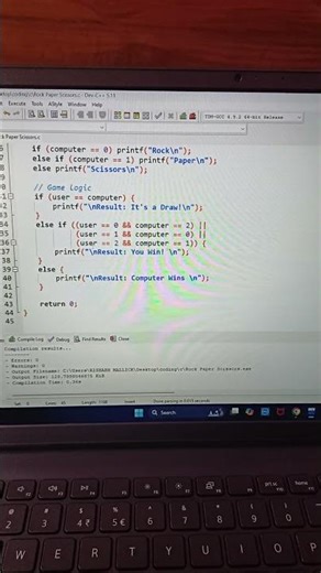 Rock Paper Scissors game using c programming #coding