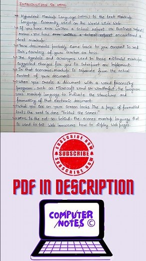 (PDF) INTRODUCTION TO HTML #html #computerscience #bca #pdf