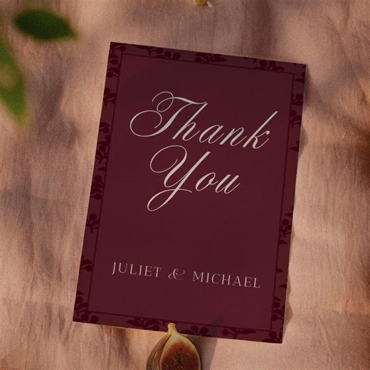Editable Wedding Thank You Card Template Mulberry Grove Elegant Printable 4x6 - Etsy