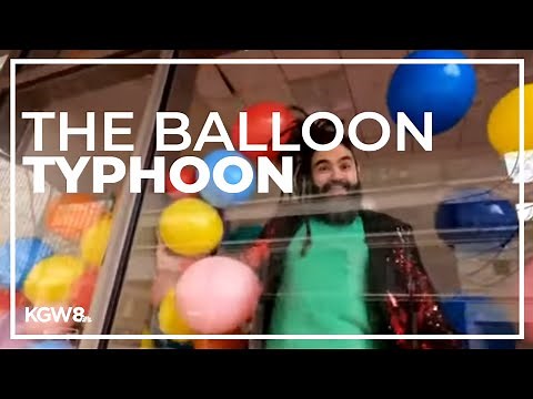 Balloon artist creates 'The Joy Store' art installation in downtown Portland