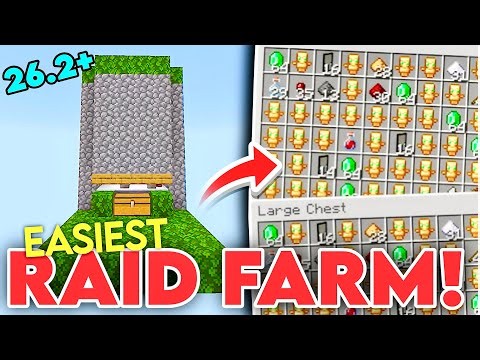 How to Build the Easiest Raid Farm in MCPE/Bedrock! (Step by Step)