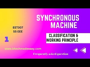 Synchronous machine classification & working principle EET307 Part 1