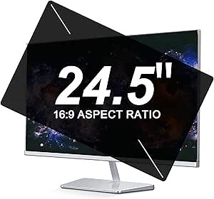24.5 Inch Privacy Screen for Monitor for 16:9 Widescreen Monitor,Eye Protection Anti-Glare Blue Light & Privacy Filters,Removable Anti-Spy Data Security Protector Privacy Shield(543X302mm)