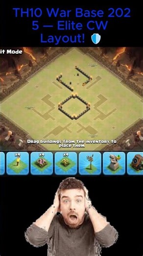 TH10 War Base 2025 — Elite CW Layout! 🛡#shots #clashofclans #coc #th10