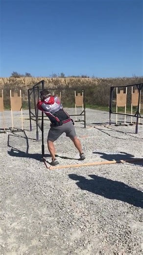 USPSA Classifier 22-01 Righty Tighty, not happy with this run, hit a no shoot on the one hand, ughh