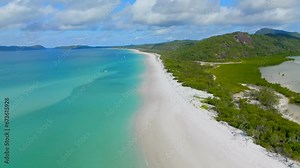 Whitehaven beach drone footage, Whitsunday Island Australia