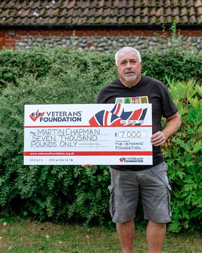Congratulations to Martin Chapman on becoming our latest Veterans’ Lottery winner! Martin, a self-employed builder, landed the £7,000 first prize in our August draw and has promised to treat his wife to a holiday with the winnings. “I never signed up to win, I joined because I wanted to help veterans,” said Martin. “But this a fantastic bonus.” Please take a few minutes to listen to his story. If you’d like to help British veterans, you can do so by playing the Veterans’ Lottery. *This month’s j