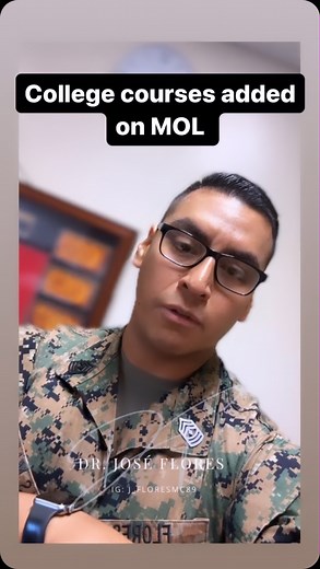 Dr. Jose Flores on Instagram: "How do you get your college courses that you complete into your Marine Online (MOL) service record book? This is a common question and one that we lack a lot of knowledge on. Use this video to learn how and please share with others. Remember if it's not in your record, it's difficult to prove you're doing off duty education. This is beneficial for JEPES markings, fitness reports, boards, you name it. Knowledge is power! Step 1. Collect college transcript. Step 2. G
