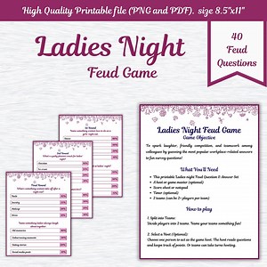 Ladies Night Feud Game | Fun Printable Party Game for Women | Girls Night Activity | Ladies Night Feud| Instant Download - Etsy Canada