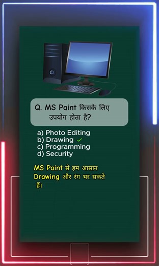 MS Paint किसके लिए उपयोग होता है? | MS Paint Uses | Computer MCQ | Basic Computer Question