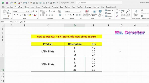 How to Use ALT + ENTER to Add New Lines in Excel - video Dailymotion