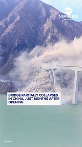 Video posted to social media shows part of a recently opened bridge collapsing in southwestern China on Tuesday. Authorities said there were no reports of any casualties. The 758-meter-long Hongqi bridge was closed to traffic Monday after cracks appeared on nearby slopes and roads, officials said. | ABC News Live