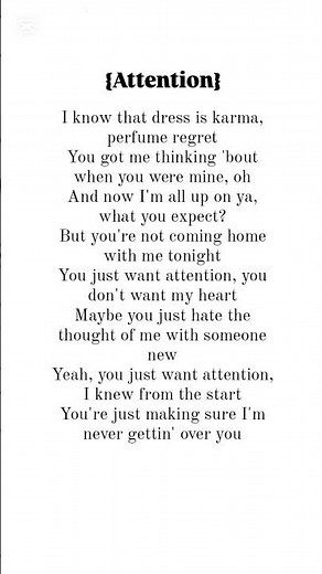 Attention song lyrics by Charlie Puth #attention#lyrics#charlieputh#song