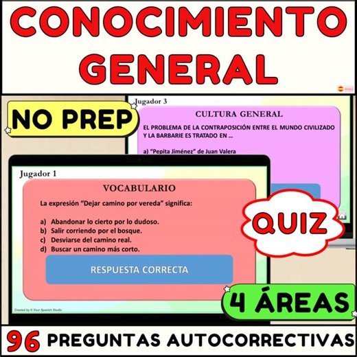 Advanced Spanish Quiz: Grammar, Vocabulary, Spelling & Culture | Digital Game