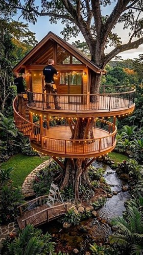 Multi-Level Treehouse with Spiral Stairs - Full Build #treehouse #timelapse #diy