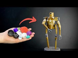 Building a Robot Model Using Only recycled Plastic Caps [Another Trashbot Build]