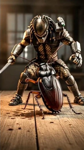 Monster Clash: Predator vs Giant Insect #shorts #predetor #cockroach