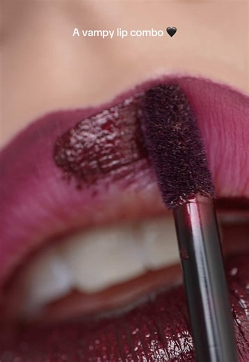 Do you love?? It’s @Black Moon Cosmetics poltergeist lip liner and memento mori gloss #blackmooncosmetics #lipcombo #redlips