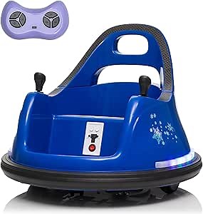 12V Electric Bumper Car for Toddlers Kids Ride on Toys, 360 Degree Spin Riding Bumping Car with Remote Control, Music, LED Light, Baby Bumper Car Gift for Boys & Girls