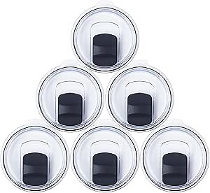 6 Pack 20 oz Tumbler Lid, Magnetic Slider Replacement Lids for YETI 20 oz Tumbler, 10/24 oz Mug and 10 oz Lowball, Spill Proof Cup Lids Covers Compatible for Ozark Trail, Old Style Rtic, BPA Free