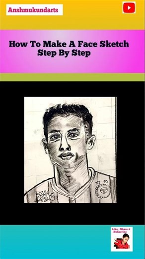 How To Make A Face Sketch Step By Step||Face Sketch Kaise Draw Kare Step By Step 😍#shorts #ytshorts