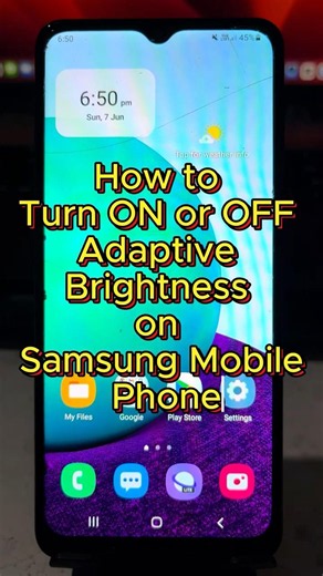 How to Turn ON or OFF Adaptive Brightness on Samsung #shorts